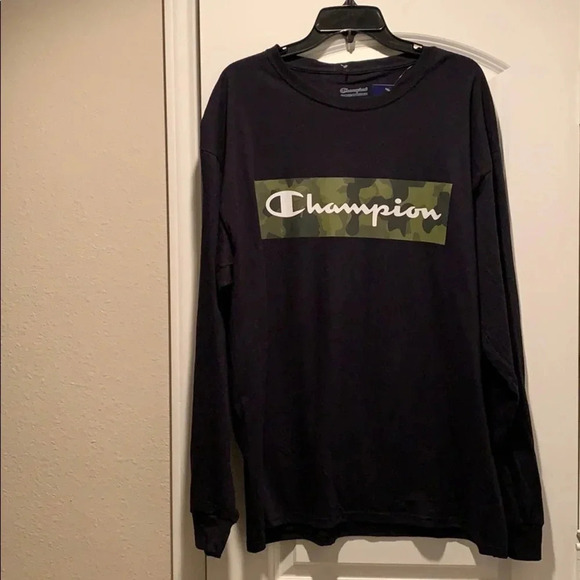 Champion Long Sleeve Camouflage T-Shirt Screenprint Big Tall - Picture 2 of 10